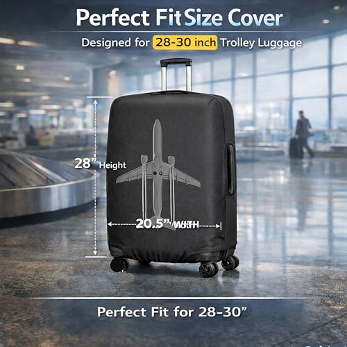 Image of WanderWraps Spendex Polyester Protective Luggage Cover | Hard Luggage Trolley Bag Cover | Washable | Dust Proof | Stretchable | L - 28 inch | Jetstreamm