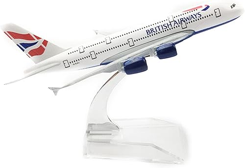 Miniatura 5 de 1400 modelo británico A380 avión 6.3 in aleación fundido a troquel colección de aviones modelo modelo plano para colección o regalo ornamento