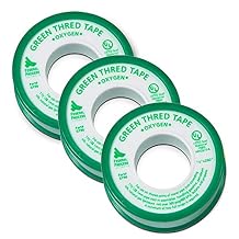 Gasoila Green PTFE Thread Seal Tape Professional-Grade, 1/2 Inch x 260 Inch, High-Density Thread Tape for Oxygen Lines Leak-Proof Seal, Non-Toxic, 3 Pack