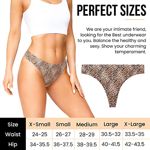 Tarlux – Women's Seamless Thongs Underwear, Soft Breathable Panties Stretch Briefs Regular Underpants Ladies 5 Pack. (As1, Alpha, X_L, Regular, Regular, Multi-Design) #TOP5