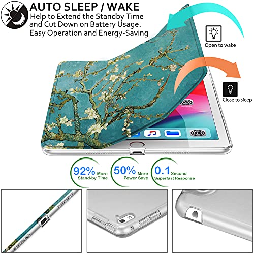 Image of DuraSafe Cases iPad PRO 9.7 Inch 2016 [ PRO 9.7 2016 ] A1673 A1674 A1675 MLMP2HN /A MM172HN /A MLMN2HN /A MLMW2HN /A Trifold Printed Hard Smart PC Transparent Back Cover - Blossom