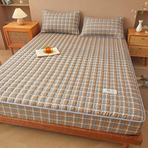 JIANINGHOME Cama bajera, 200 x 220 pulgadas, funda de colchón acolchada con sábana elástica grande tamaño king