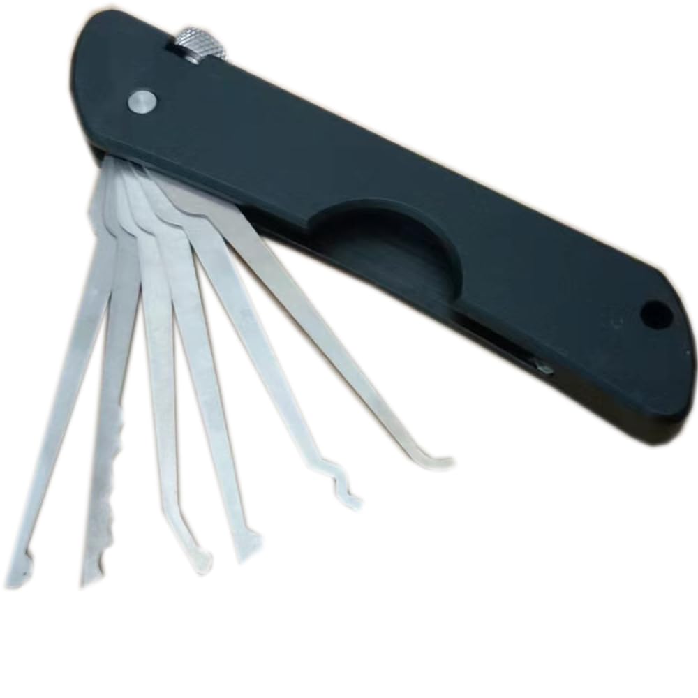 Rlokk Multicolor 7 In 1 Folding Lock Pick Set Fast Opener, Stainless Steel Jackknife Single Hook Picks Locksmith Tool, Picking, Pickers