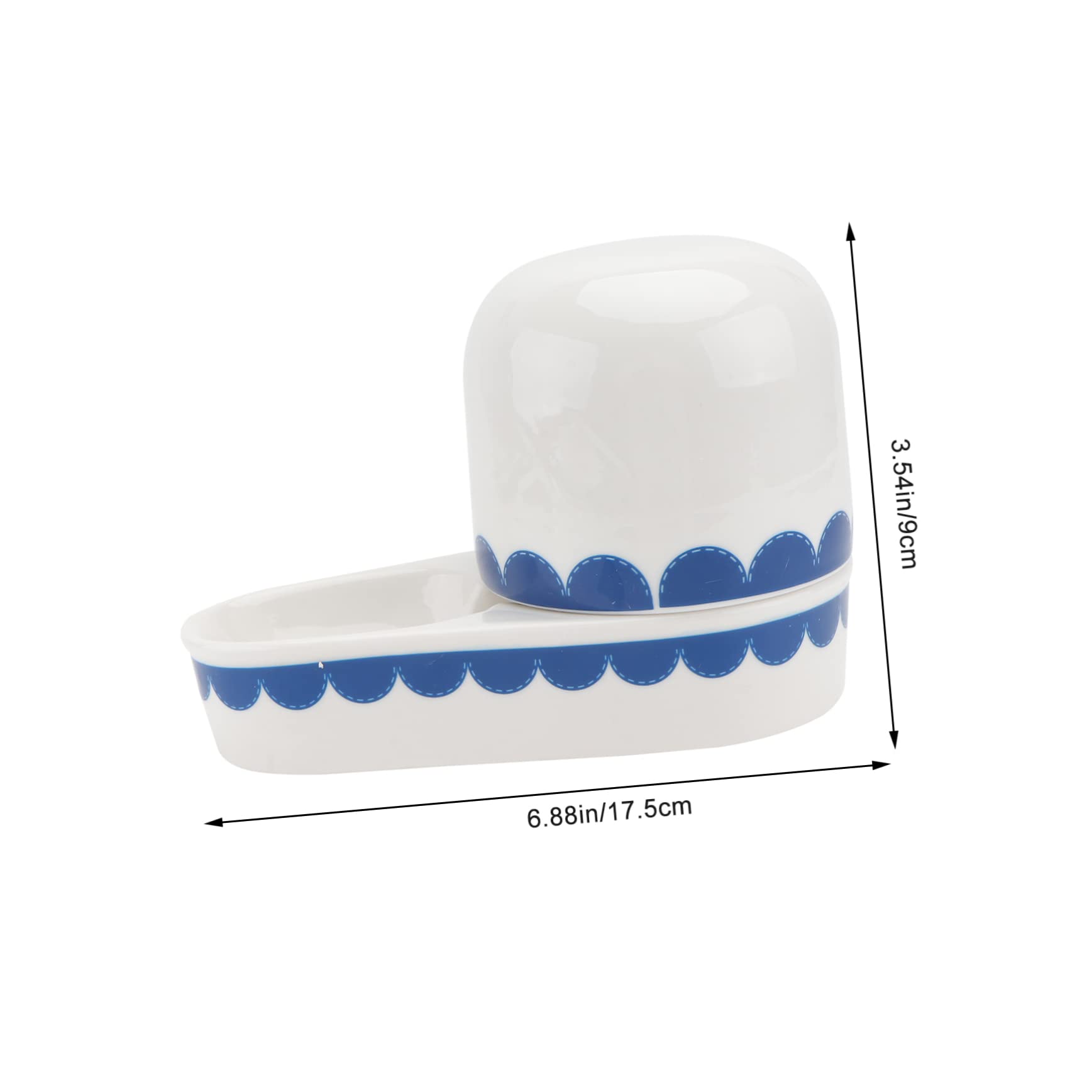 Ciotola Abbeveratoio per Conigli in Ceramica Blu, a Perdite | 1 Pezzo, Forma Coniglio, per Uso Domestico, Stile Creativo, per Piccoli Animali