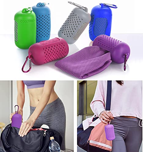 Ciskotu Kühltuch Set, kühlhandtuch kühltuch Sport, Mikrofaser kühlendes Handtuch Fitness und Sport, Eishandtuch Cooling Towel für Fitness, Reise, Yoga, Golf 2