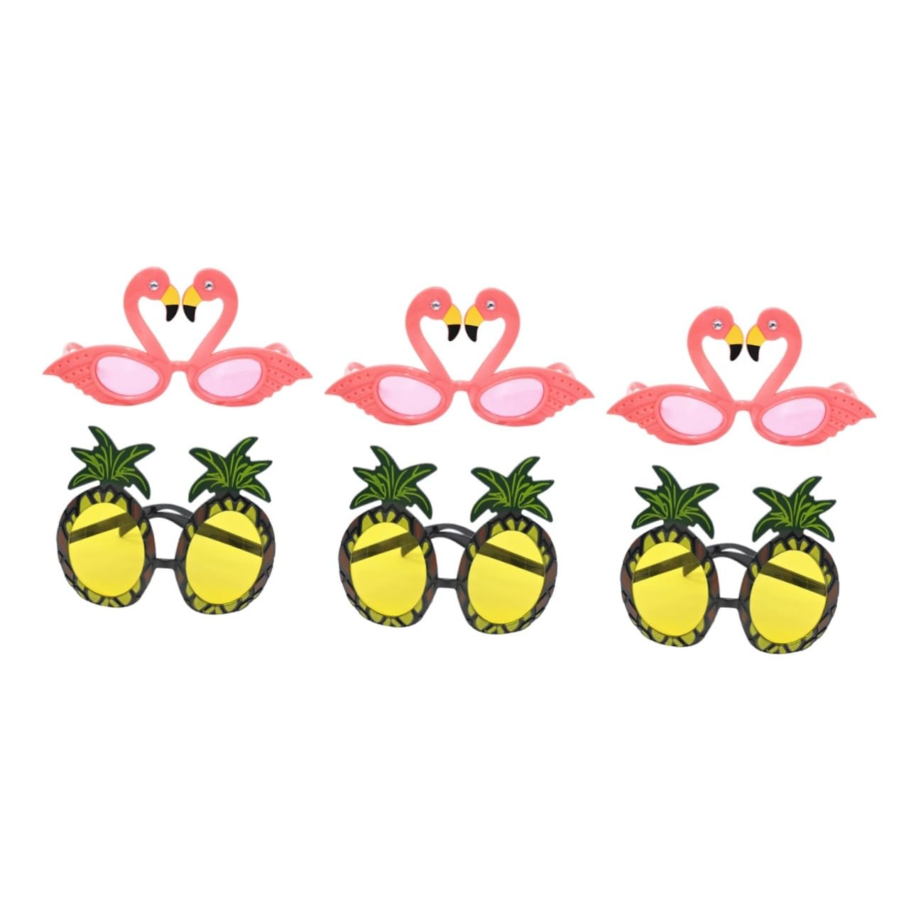 VALICLUD 6 Piezas los anteojos gafas de sol hawaianas anteojos de piña vasos de frutas gafas de flamenco playa Lentes taza de fruta