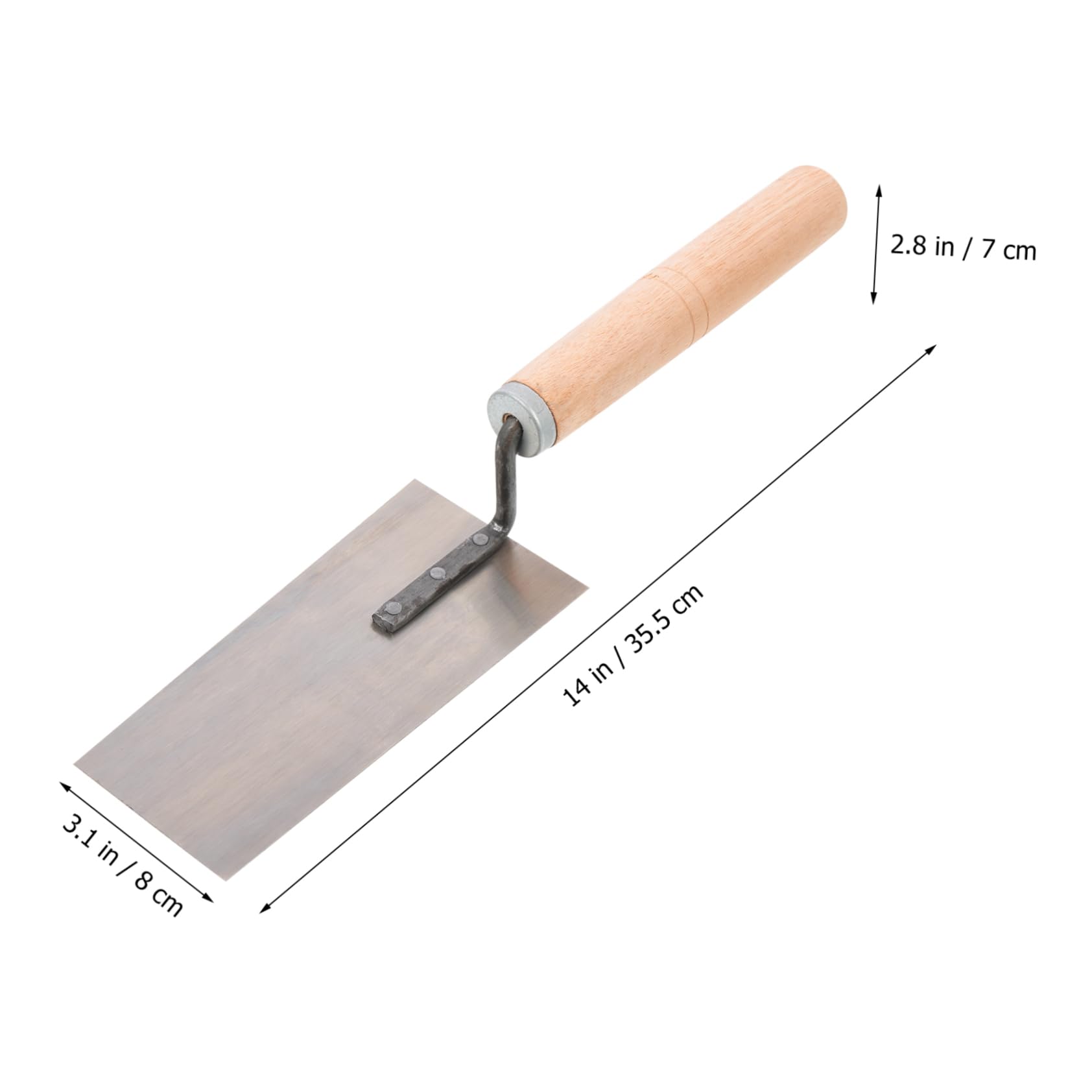 Cazzuola per Finitura in Acciaio Inox Manico in Legno, 5 Pezzi | Spatola Intonacatrice e Frattazzo per Intonaco, per Cemento e Gesso, Set Professionale Multiuso