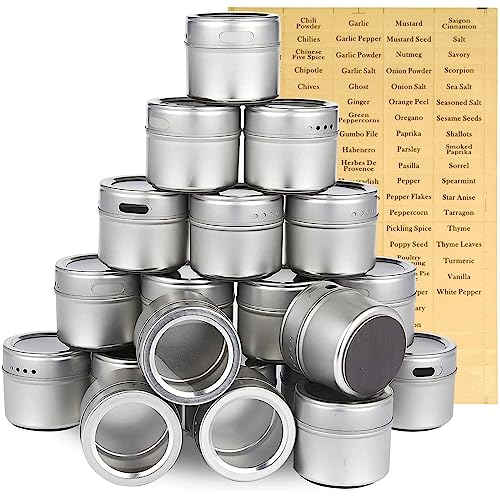 Comparison: Best Magnetic Spice Jars 9 Juvale 20 Pack Magnetic Spice Containers for Refrigerator with 94 Labeling Stickers, Seasoning Jars with Clear Sift and Pour Top Lids (3.4 oz Magnetic Spice Jars)