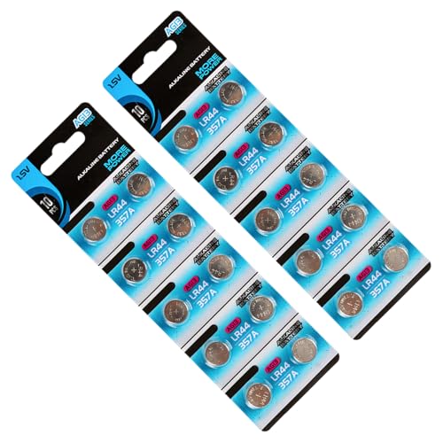 10 unidades/20 pilas alcalinas AG13 LR44 de 1,55 V para relojes y electrónica portátil de larga duración