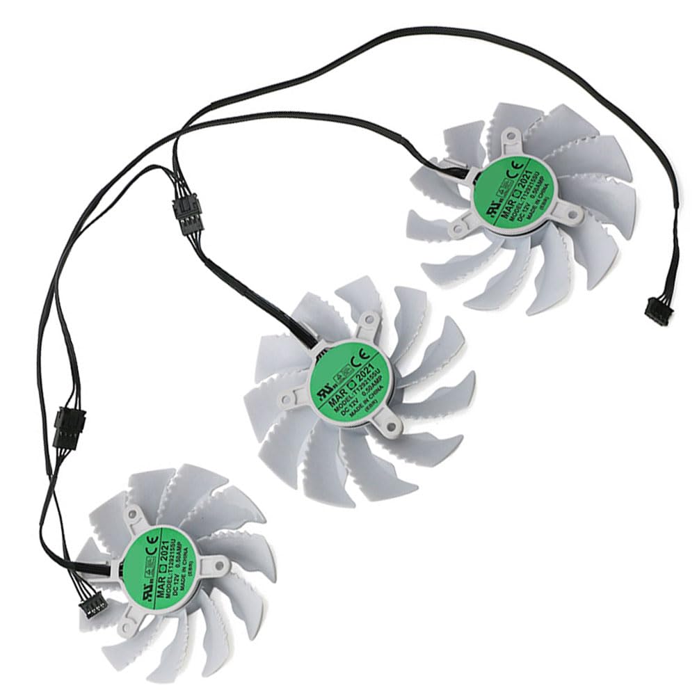 T129215SU 87mm 12V 0.50A 4 Pin Graphics Card Cooling Fan Replacement for GIGABYTE RTX 3070ti 3080 3080ti 3090 Vision OC Video Card Cooler Fans (3PC)