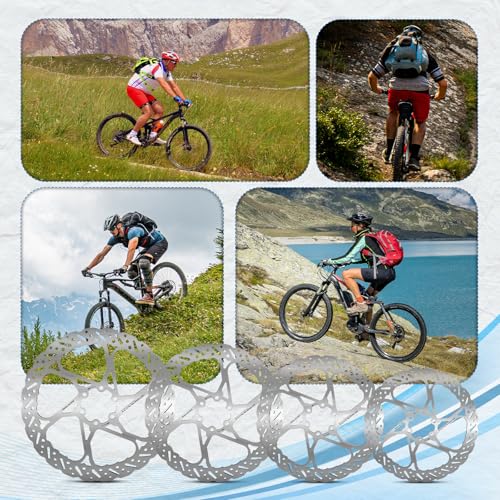 AEYINO Bremsscheibe 180mm 2 Stück Bremsscheibe 6 Loch,Edelstahl Fahrrad Bremsscheiben mit 12 Schrauben für Mountainbikes, Rennräder, E-Bikes und BMX-Räder