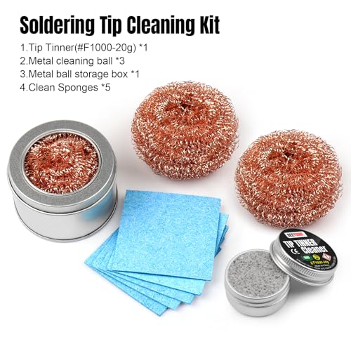 BEEYUIHF Soldering Tip Cleaning Kit Include 1 Pcs Soldering Tip Cleaner and 3 Pcs Brass Cleaning Wire and 1 Pcs Holder and 5 Pcs Sponge for Cleaning Solder Iron Tips 6 BEEYUIHF Soldering Tip Cleaning Kit Include 1 Pcs Soldering Tip Cleaner and 3 Pcs Brass Cleaning Wire and 1 Pcs Holder and 5 Pcs Sponge for Cleaning Solder Iron Tips - Image 6
