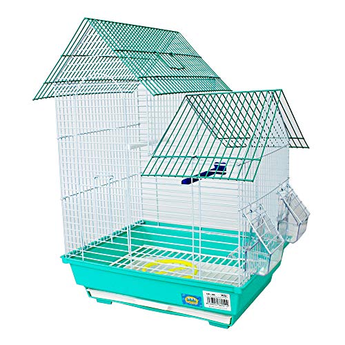 DZL Jaula para pajaros(34.5X28X50CM) Jaula Pájaros Metal con Comedero Bebedero Columpio Saltado Color Aleatorio Cover
