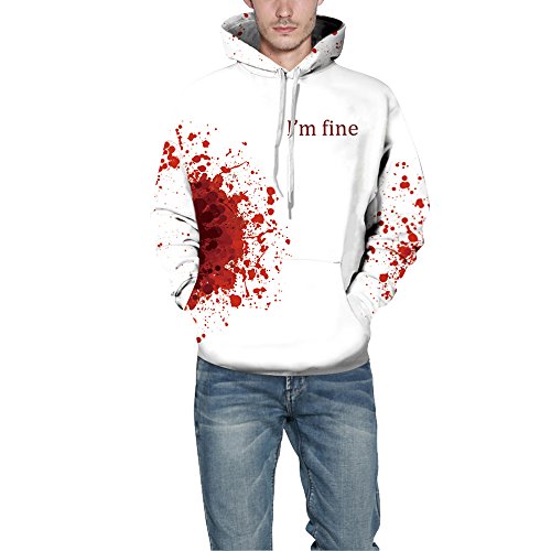 3D Printed Hippie Hoodie Pullover Street Snap Lover's Sweatshirts Bloody Mood I'm Fine3