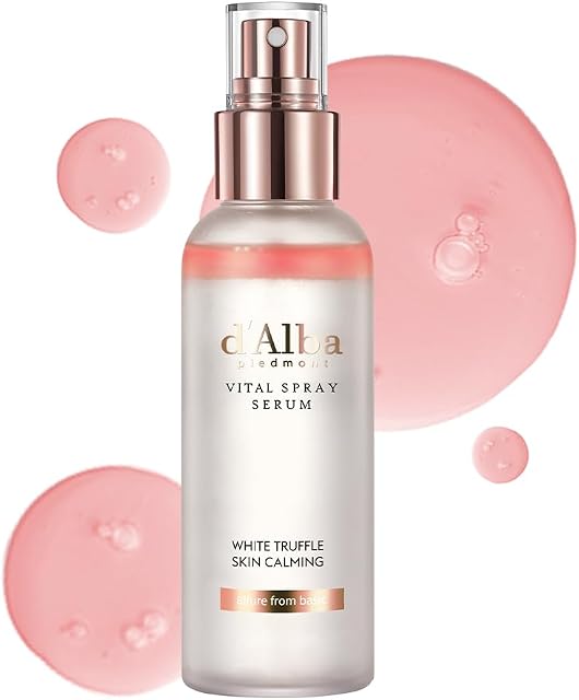 d'alba Piedmont Italian White Truffle Vital Spray Serum, Vegan Skincare, Calming and Hydrating Facial Mist with White Truffles for Red and Sensitive Skin, Glow Serum, Surfactant Free, All in One Care, Korean Skincare