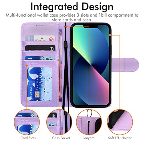 TECHGEAR iPhone 14 Plus Leather Wallet Case, Flip Protective Case Cover with Wallet Card Holder, Stand and Wrist Strap - Image 4