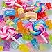 Bulk Assorted Resin Candy Pendant,Grandient 3D Gummy bear Charms for Jewelry Necklace Earrings Bracelet Art Craft Project Making (70pcs with hole)