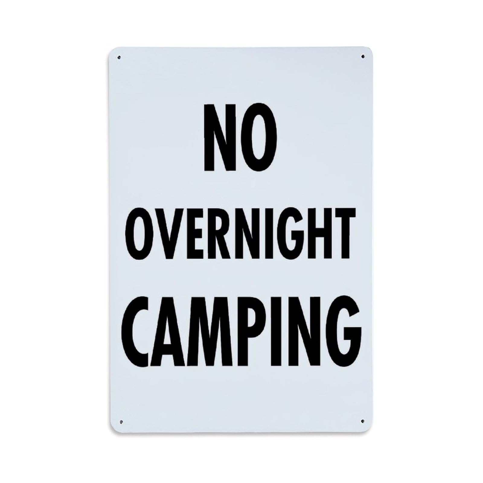 Jdyaojiesheng Vintage No Overnight Camping Tin Sign Retro Metal Wall Decor Metal Poster, Home Bar Garage Farmhouse Cafe Wall Art Decoration 8X12inches