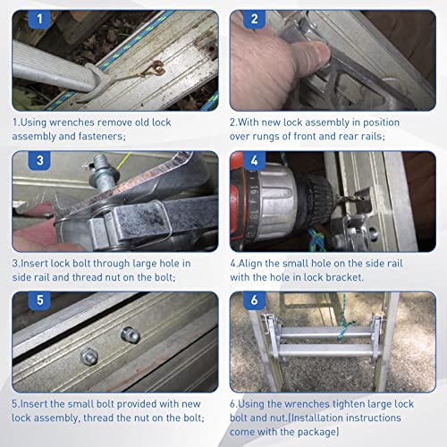 2814 Extension Ladder Replacement Rung Lock Kit for Werner Extension ladders Includes(2