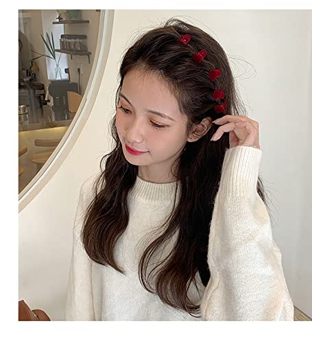 Miniatura 8 de 30 pinzas de terciopelo rojo para el cabello, con forma de corazón, flor, flequillo, pinzas pequeñas para el cabello, pinzas de plástico