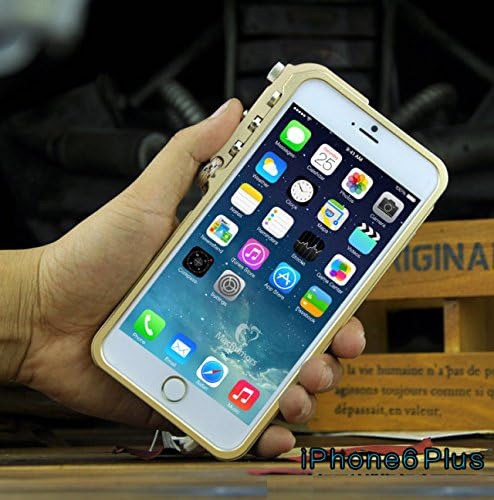 Imatch Arm Trigger Metal Frame Case Mechanical Arm Metal Bumper for Apple Iphone 6 Plus (gold)