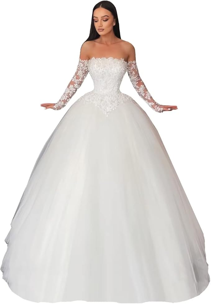 The VCCICANY Luxury Illusion Off-The-Shoulder Wedding Dress: A Bride’s Fairytale Come True