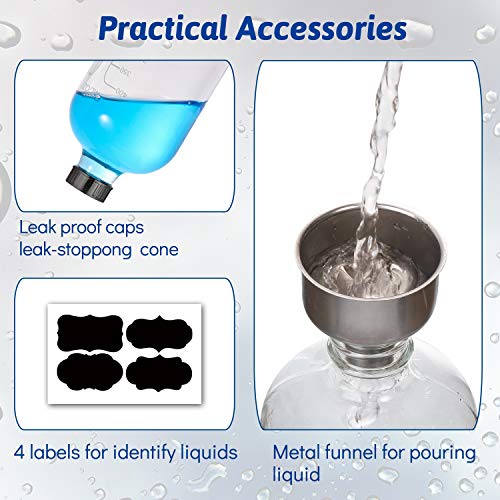 image for AOZITA 16oz Clear Glass Spray Bottles with Measurements - Empty Reusab