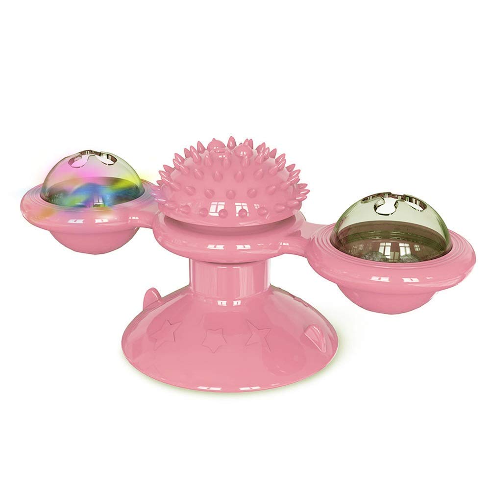Jouet moulin à vent pour chat rose pour amuser votre animal dans le salon