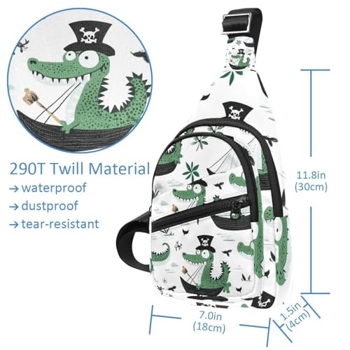 Sac de poitrine convertible crocodile vert pour sorties et voyages - 5