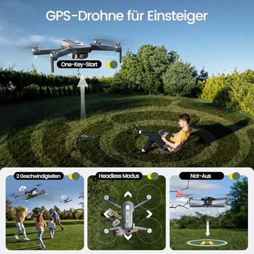 Holy Stone GPS Drohne mit Kamera 4K für Anfänger, HS460 Drohnen mit 26 Min. Lange Flugzeit, Bürstenloser Motor, Follow Me, Rückkehr, 5G FPV Übertragung faltbare Kameradrohne unter 249g für Erwachsene