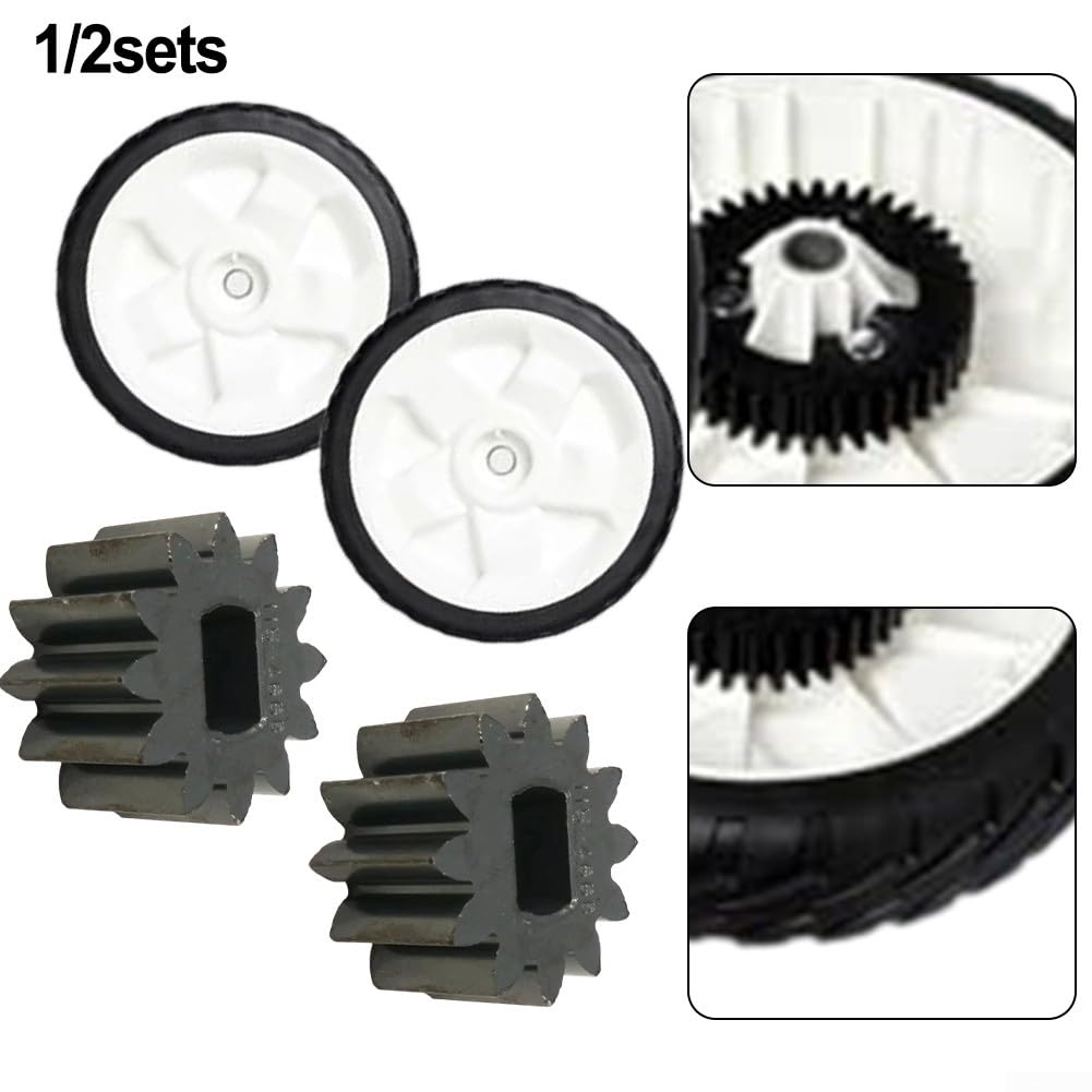 Rueda de cortacésped de 8 pulgadas para Toro con engranaje 115-4668 115-4695, rueda de repuesto para cortacésped RWD (2 piezas)
