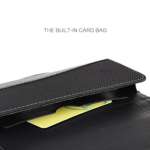 Microseven Horizontal Pouch Compatible With Iphone Xs Max 6.5", Iphone 8 Plus,Iphone 7 Plus Universal Executive Premium Leatherette Holster Case With Case On (Horizontal Pouch Black) #TOP3