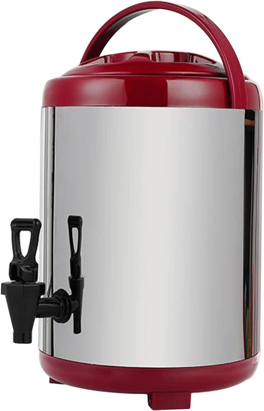 Commercial Heat Insulation Barrel Stainless Steel Catering Large Capacity Beverage Insulated Bucket 14L Red