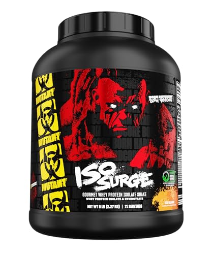 mutant iso surge whey protein isolate powder acts fast to help recover build muscle bulk and strength 5 pound big orange creamsicle