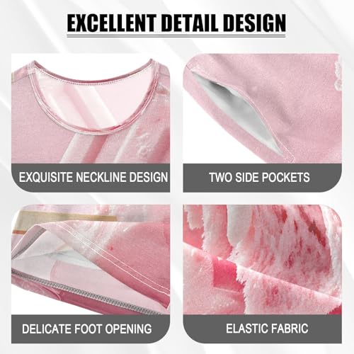 ALAZA 3d Ice Cream Pajamas Set Short Sleeve Cotton Sleepwear Summer Pjs 2 Piece 5-14Y4