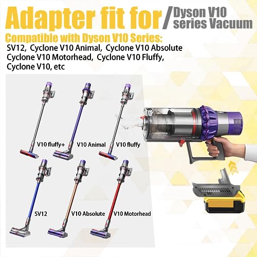 Image of V10 Adapter for Dewalt 20V Battery Convert to for Dyson V10 SV12 Animal Absolute Motorhead Fluffy Total Cordless Stick Vacuum Cleaner (only Adapter)