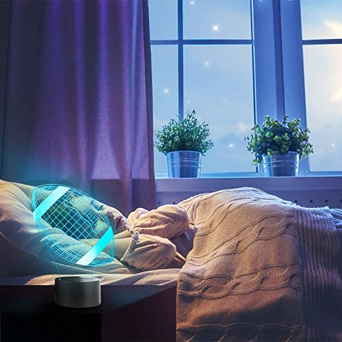 Wiscky Football 3D Night Light Lamps For Kids, Soccer 7 Led Color Changing Table Desk Lamps Lighting Cool Toys Gifts Birthday Xmas Decoration For Sports Fan #TOP2