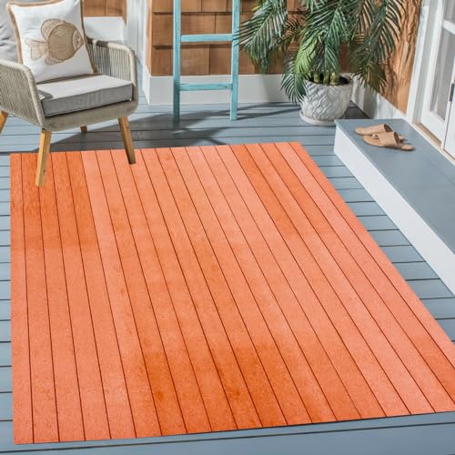 Orange Farmhouse Outdoor Rug 3x5 Waterproof Non-Slip Carpet