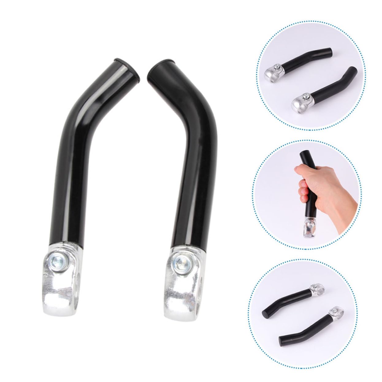 4 Embouts de Guidon de Vélo en Alliage D'aluminium Noir | Route et Vtt, Prise Antidérapante, Position de Conduite Plus Confortable