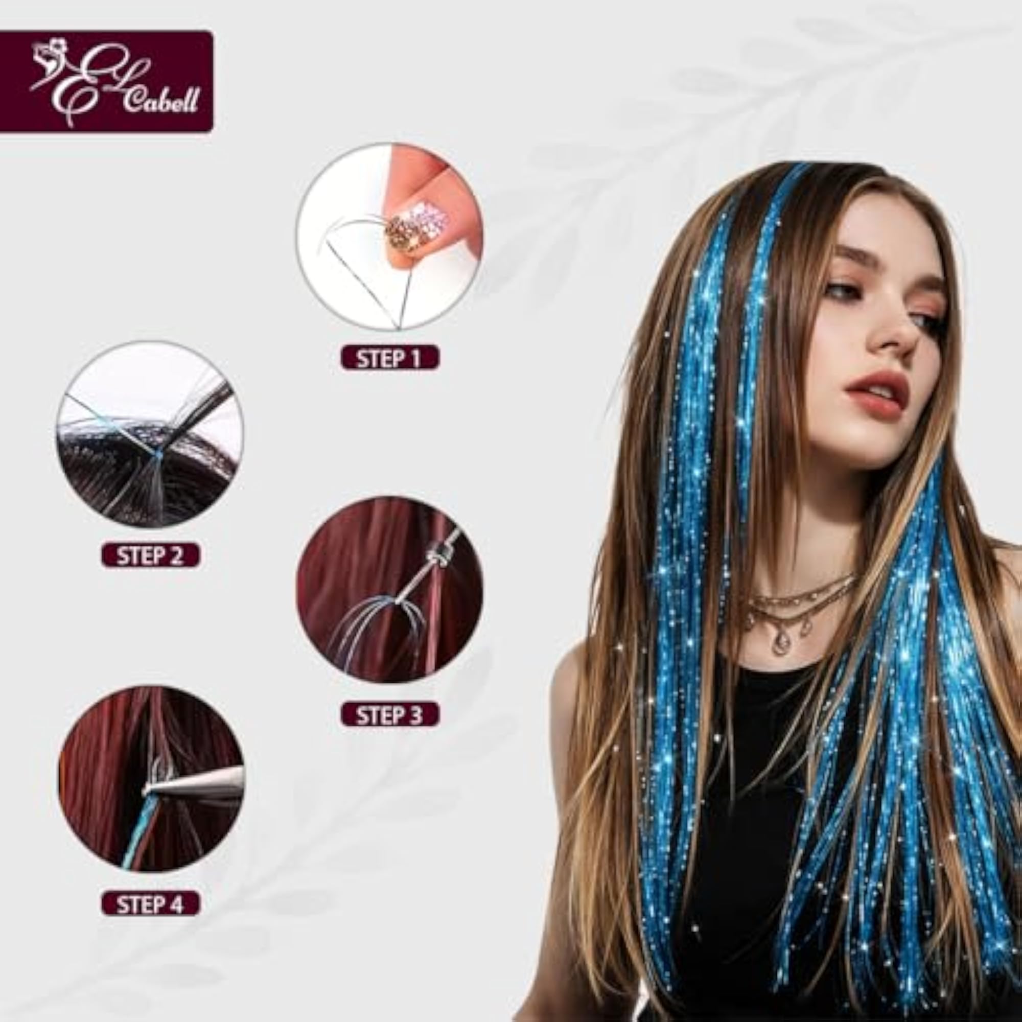 Hair Tinsel Glitter Strands for Women, 100 Strands