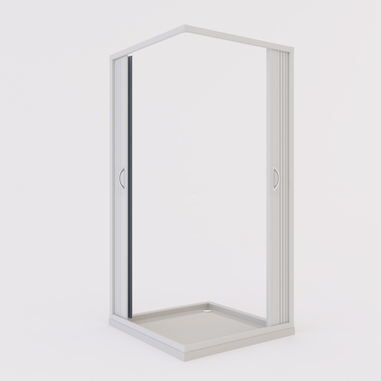 Box doccia a soffietto in PVC 75x75 cm H 185 mod. Aster con apertura centrale