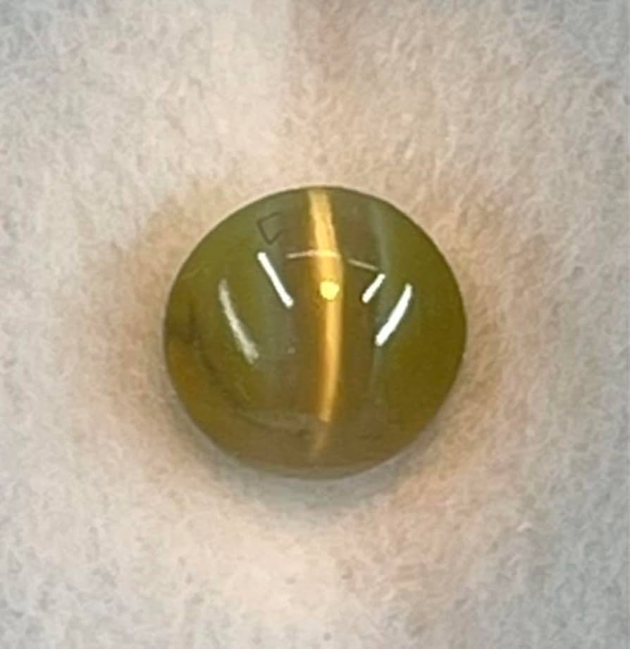 宝石ルース　【ハイジュエリー用！】本物の天然クリソベリルキャッツアイ！認定鑑別付 ルース クリソベリル キャッツアイ - ジュエリー用の希少な天然