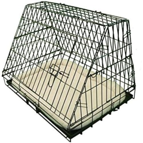 Lujosa jaula plegable Ellie-Bo de 76 cm para cachorros de perro en color negro con bandeja metálica resistente a mordiscos, acolchado y frontal inclinado para coche