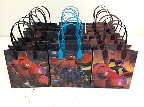 12pcs Disney Big Hero 6 Treat Bags Baymax Goodies Bags Hiro Party Favor Birthday Gift Bags