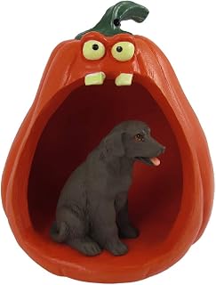 Conversation Concepts Halloween Lab Retriever Chocolate Statue Figurine and Spooky Pumpkin…