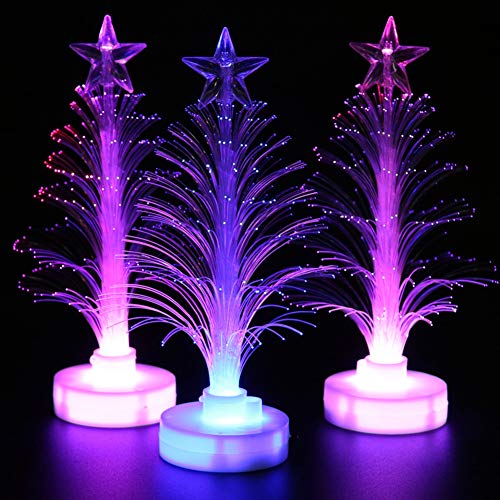 display08 Christmas LED Light Multicolor Xmas Tree Fiber Optic Lamp Home Party Decor Gift - White Shell