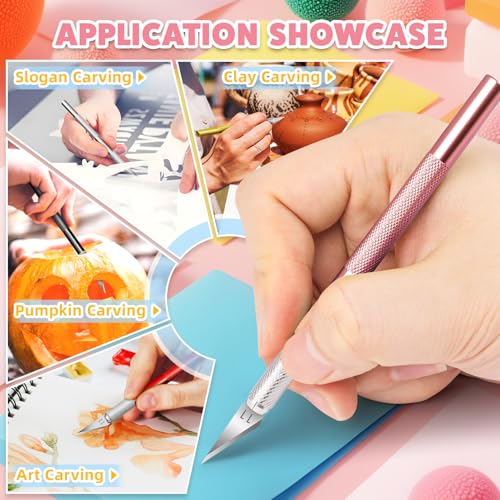 Image of 55 PCS Exacto Knife Set, 5 Piece Craft Knife and 50 Additional SK5 Blades, Hobby Knife for Miniatures, Professional Exacto Knife for Crafting, Precision Knives for Crafts