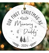 ZAGKOO New Parents Christmas Ornament 2024 - First Time Dad, Mom Gifts, Expecting Baby, Pregnancy...