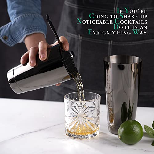 Homestia 18 Peças Boston Shaker Set Bartender Kit com Suporte, Coqueteleira Conjunto de Coqueteleira