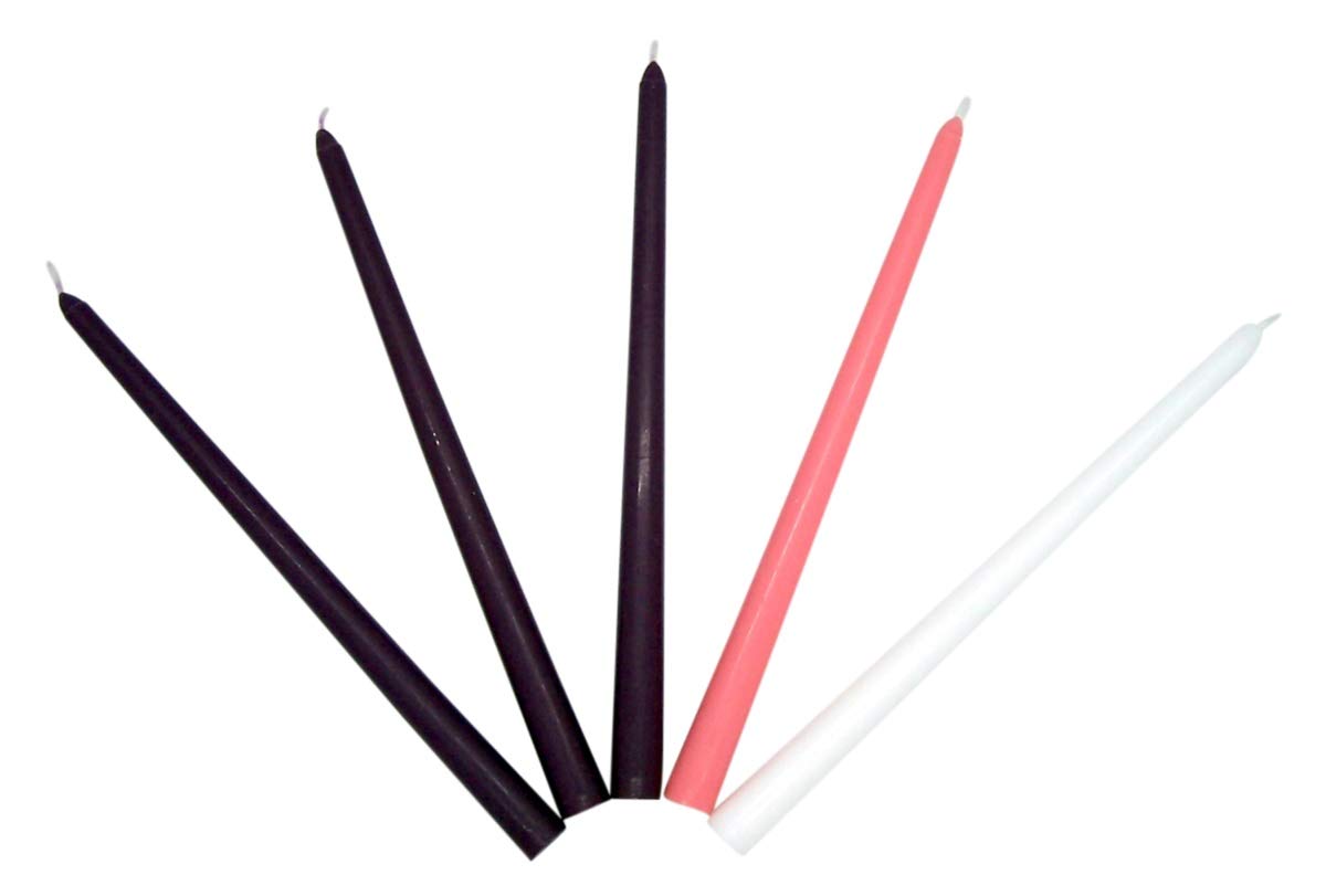 Advent Candle Set, Christmas Taper Candles, Purple, Pink and White, for Holidays, Church, Celebrations, 12 Inch, Set of 5